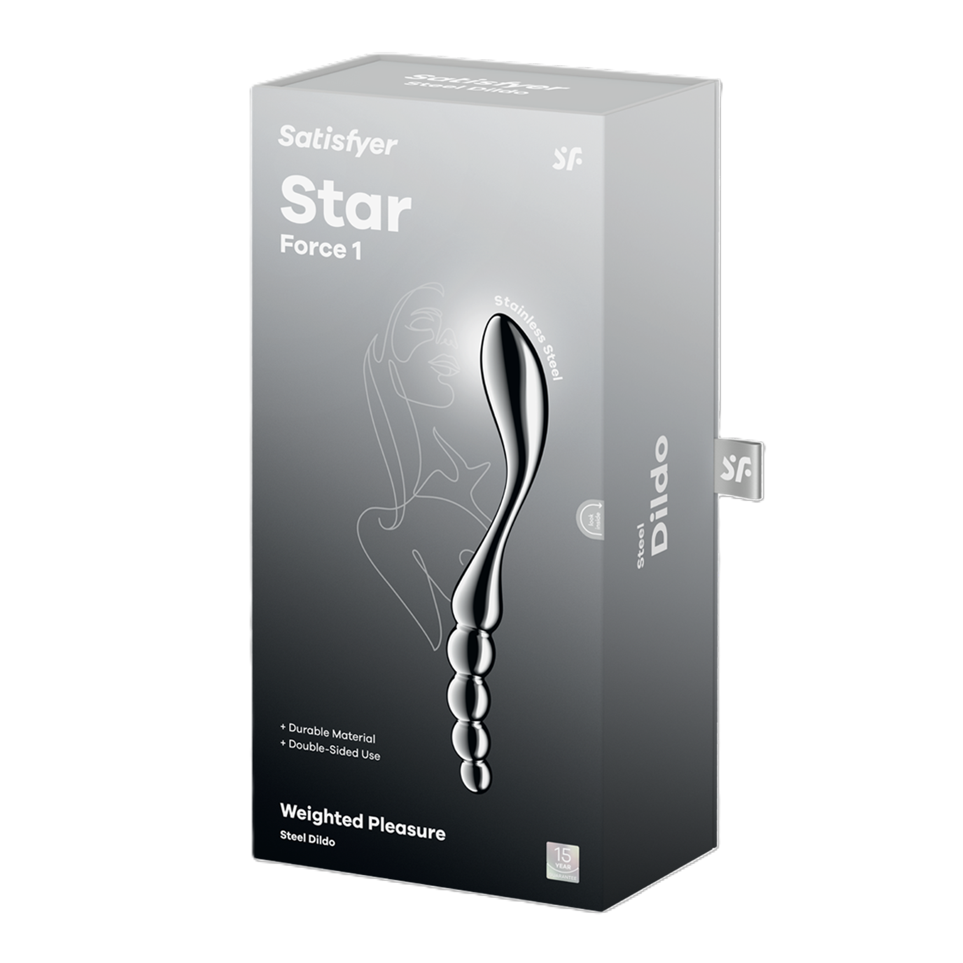 Satisfyer Star Force 1 Steel Double Ended Dildo 21cm Chrome DONGS