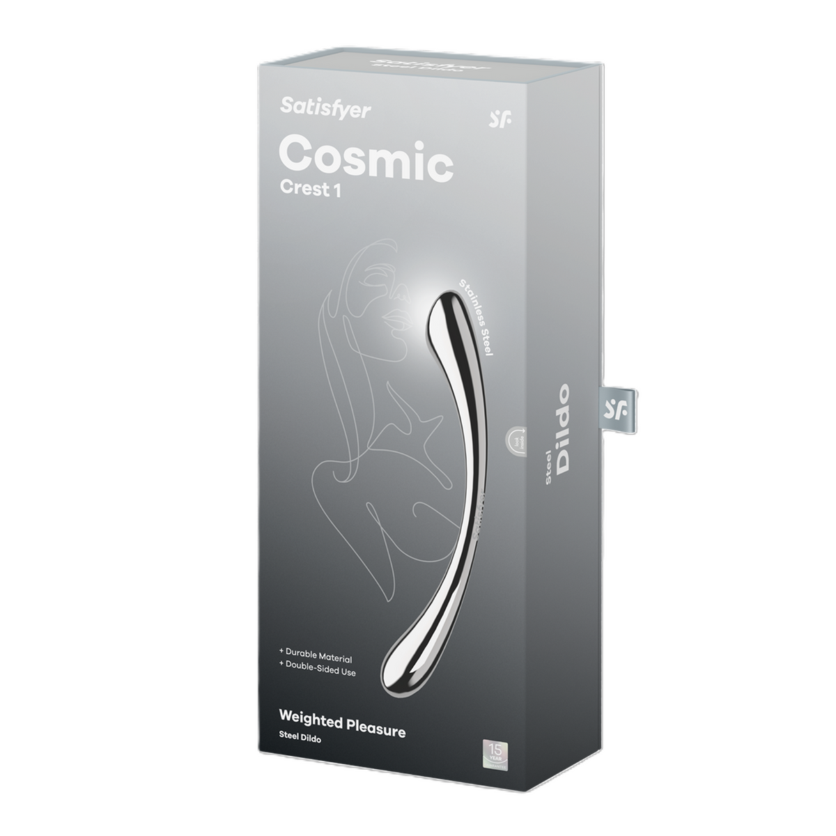 Satisfyer Cosmic Crest Stainless Steel Curved Dildo 24cm Chrome > Dildos > Neutral Dildos