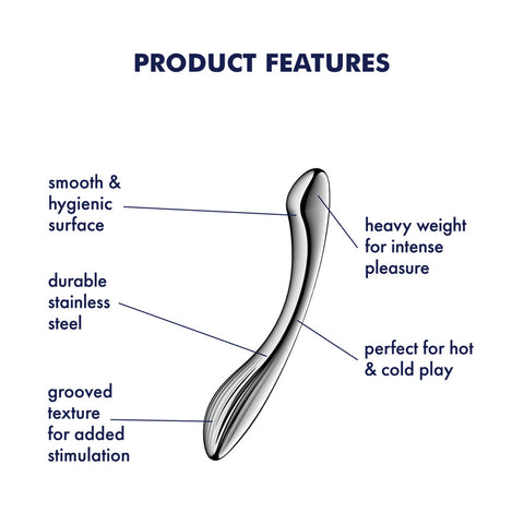 Satisfyer Pure Gravity 1 Steel 22cm Stainless Dildo DONGS-PREMIUM