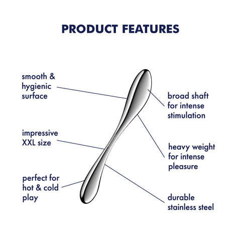 Satisfyer Star Force 3 Steel 27cm Dual Shaft Long Dildo DONGS-PREMIUM