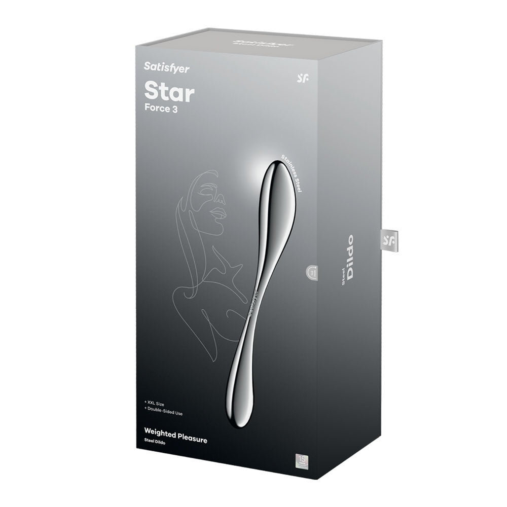 Satisfyer Star Force 3 Steel 27cm Dual Shaft Long Dildo DONGS-PREMIUM