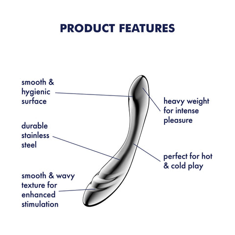 Satisfyer Pure Gravity 3 Stainless Steel 21 cm G Spot Dildo DONGS-PREMIUM