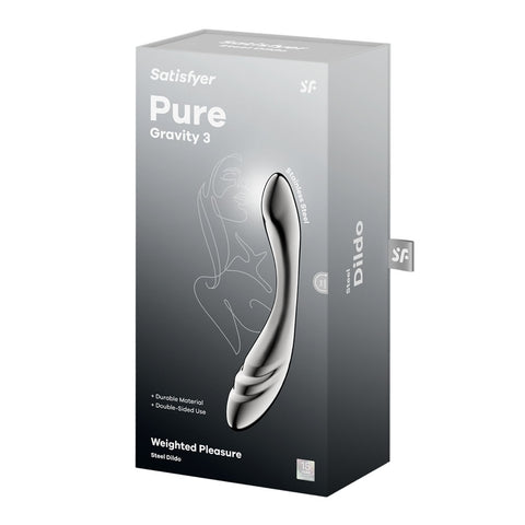 Satisfyer Pure Gravity 3 Stainless Steel 21 cm G Spot Dildo DONGS-PREMIUM