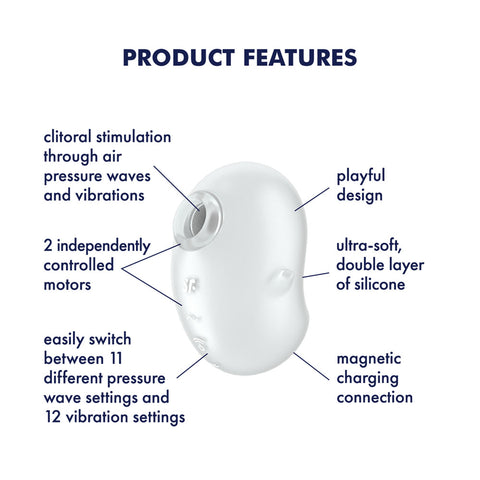 Satisfyer Cutie Ghost - White Compact Air Pulse Vibrator STIMULATORS