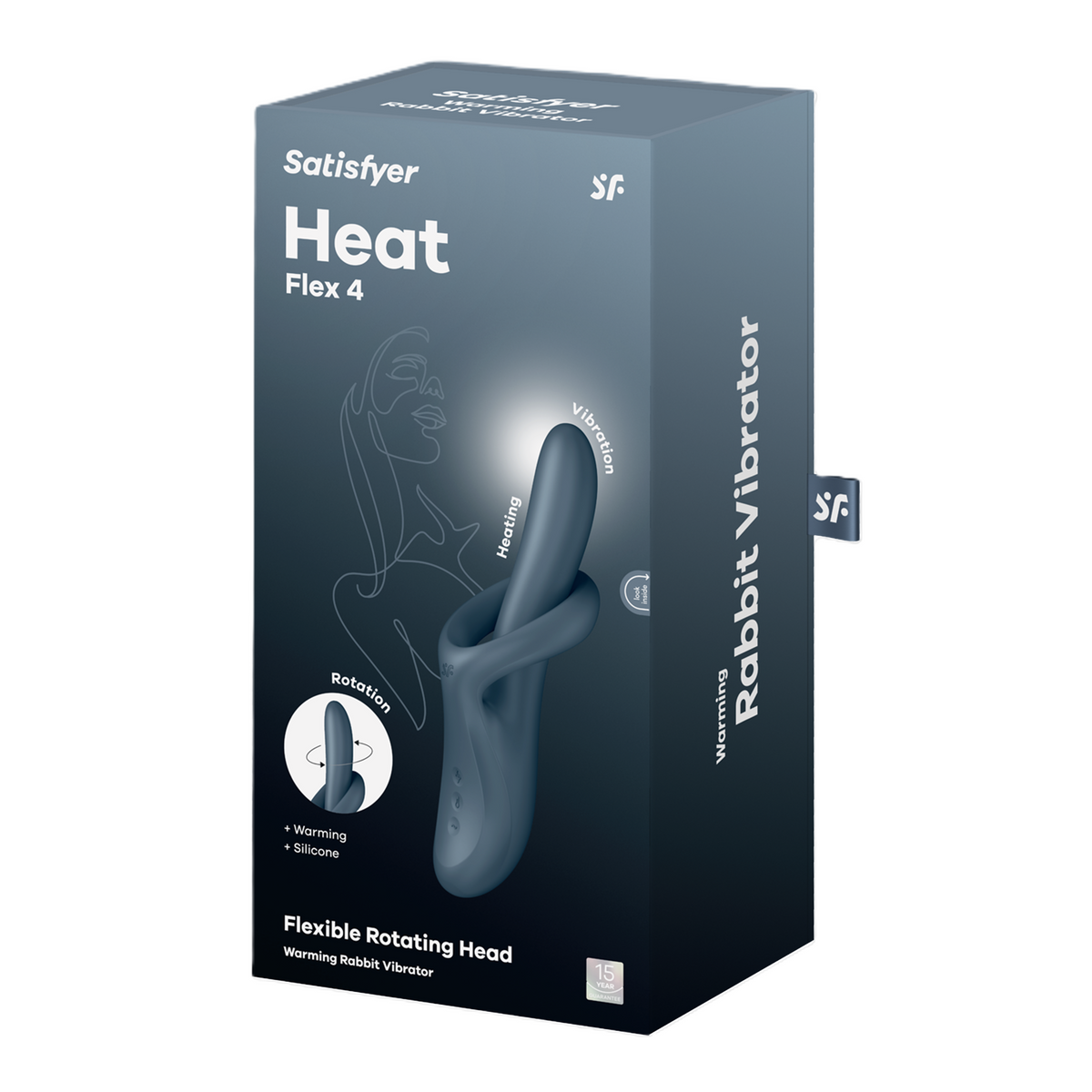 Satisfyer Heat Flex 4 Heating Vibrator – Rechargeable Silicone Vibrator with Heating Function Grey > Sex Toys For Ladies > G-Spot Vibrators