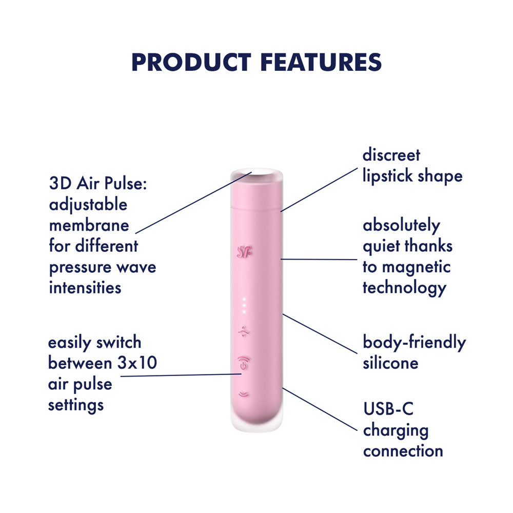 Satisfyer First Kiss Travel Size Clitoral Massager Air Pulsation