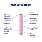 Satisfyer First Kiss Travel Size Clitoral Massager – Compact Rechargeable Clitoral Massager > Sex Toys For Ladies > Air Pulsation