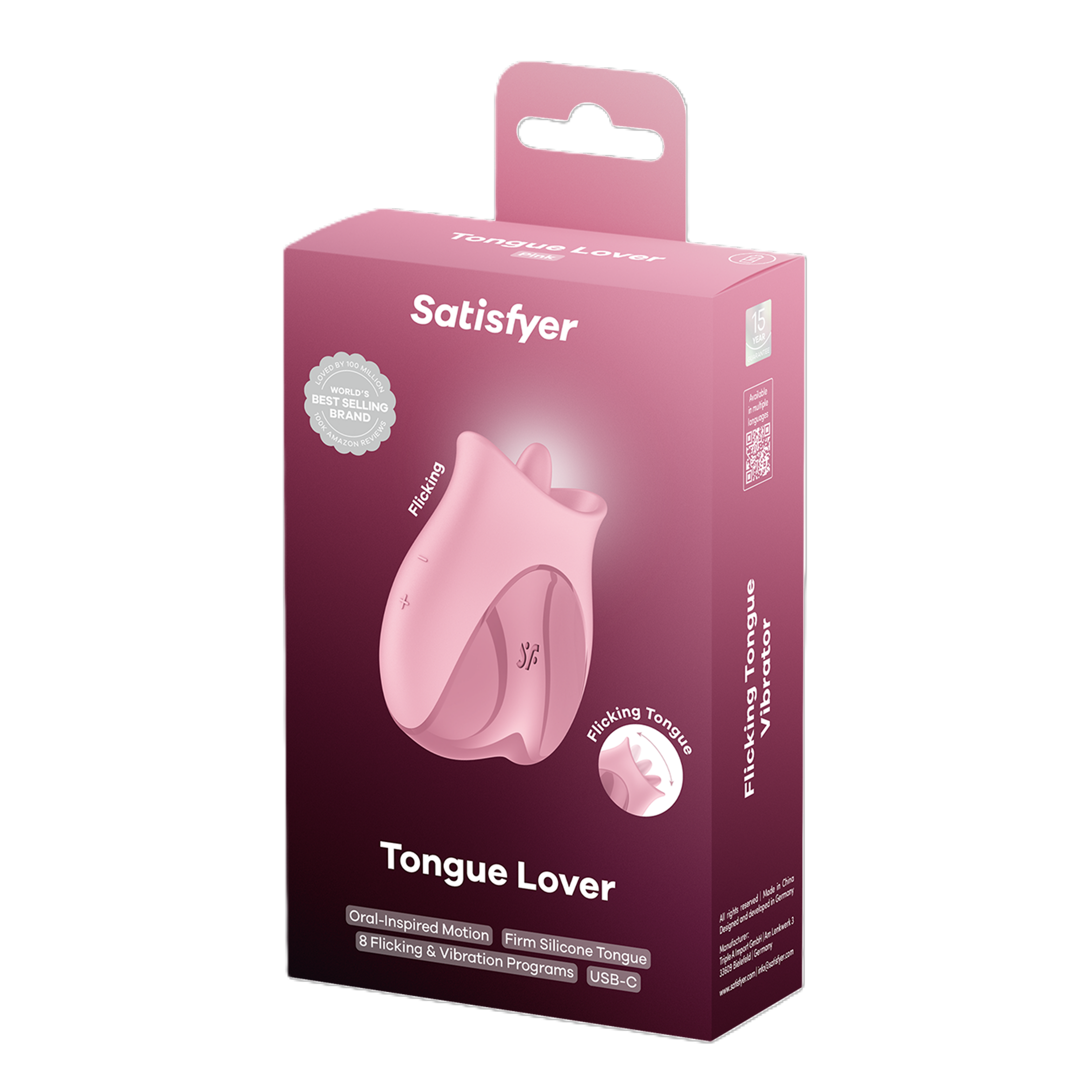 Satisfyer Tongue Lover (Pink) – Silicone Tongue Vibrator Pink > Vibrators > Ladies > Clitoral Vibrators and Stimulators