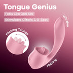 Satisfyer Tongue Genius – USB Rechargeable Flexible Silicone Clitoral and Insertable Vibrator Pink > Sex Toys For Ladies > Clitoral Vibrators and Stimulators