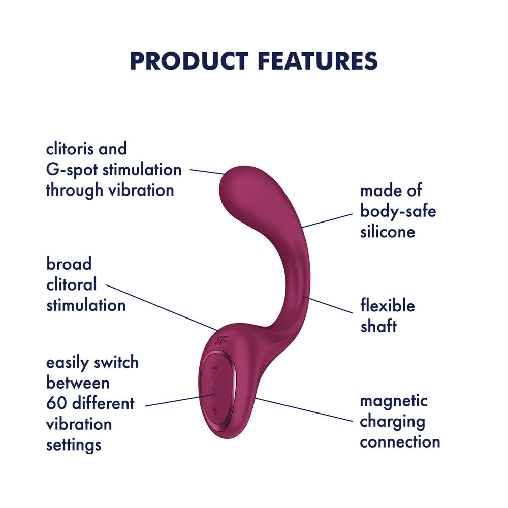 Satisfyer G For Goddess 2 - G-Spot Clitoral Rabbit Vibrator Wine Red