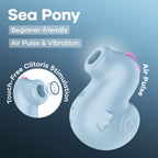 Satisfyer Sea Pony Rechargeable Air Pulse Stimulator Blue > Sex Toys For Ladies > Air Pulsation
