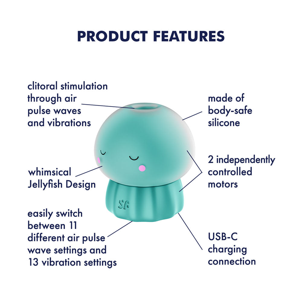 Satisfyer Jelly-Cious Waterproof Air Pulse Vibrator with Dual Motors and Multiple Intensities > Sex Toys For Ladies > Air Pulsation