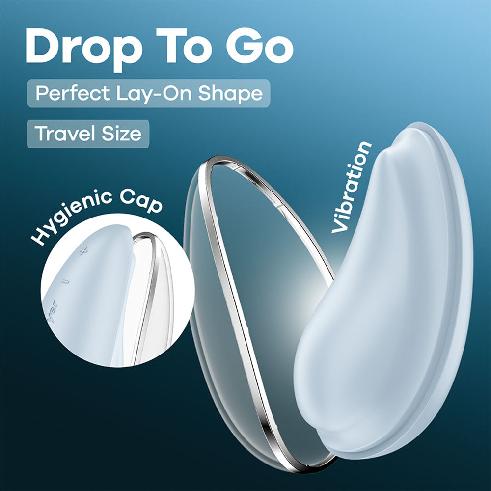 Satisfyer Drop To Go - - USB Rechargeable Clitoral Stimulator Blue STIMULATORS-PREMIUM