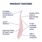 Satisfyer Tip Tease (Rose) – USB Rechargeable Rotating Vibrator with Twirling Tip > Vibrators > Standard Vibrators