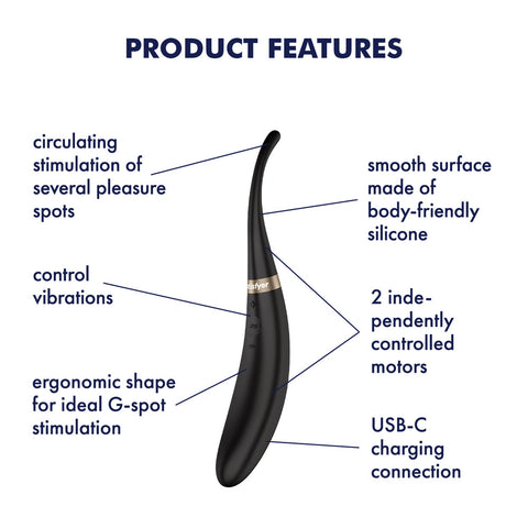 Satisfyer Tip Tease – USB Rechargeable Rotating Tip Vibrator > Vibrators > Standard Vibrators