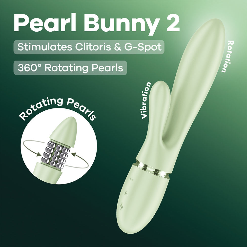 Satisfyer Pearl Bunny 2 Rechargeable Rabbit Vibrator Green > Vibrators > Ladies > Rabbit