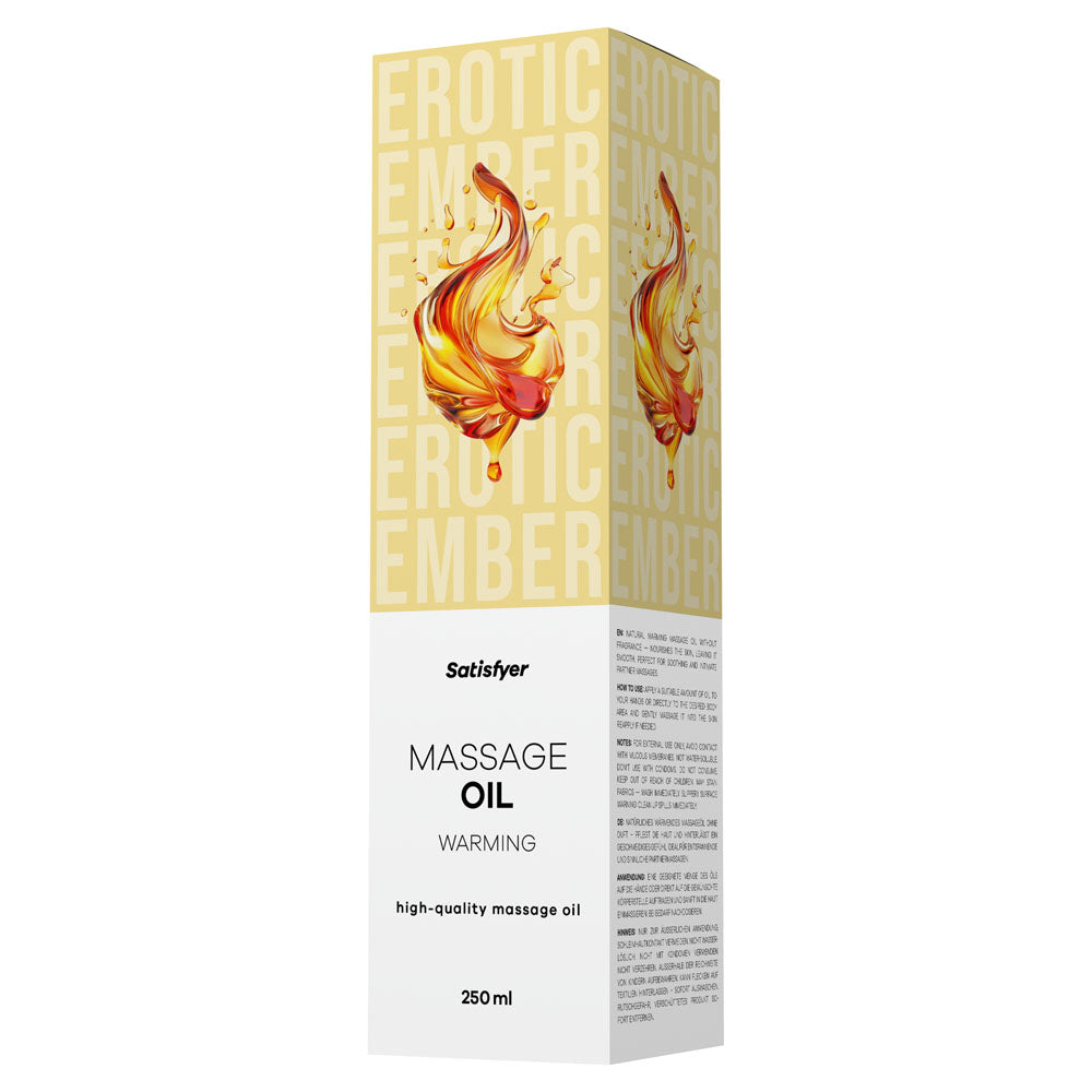 Satisfyer Massage Oil Warming (250 ml) – Warming Massage Oil > Essentials > Massage Oil