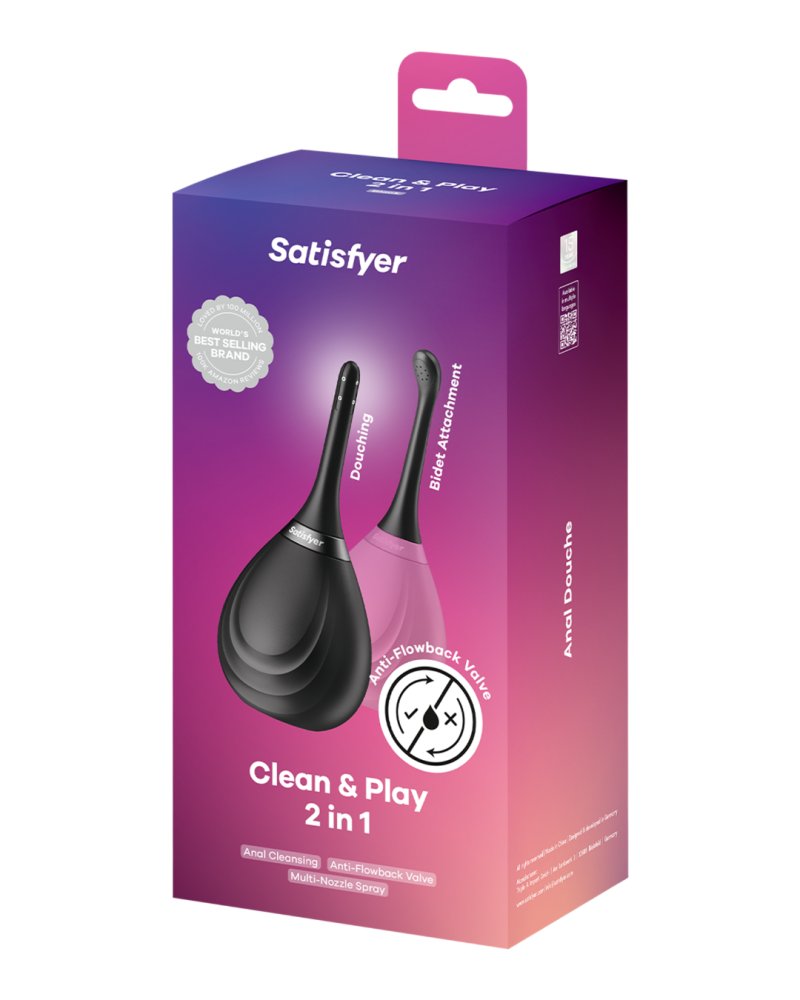 Satisfyer Clean & Play 2-In-1 - Dual Nozzle Anal Douche Default Title > Essentials > Douches
