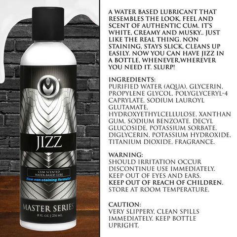 Master Series Jizz Scented Personal Lubricant 8 Ounce Speciality Lubricants