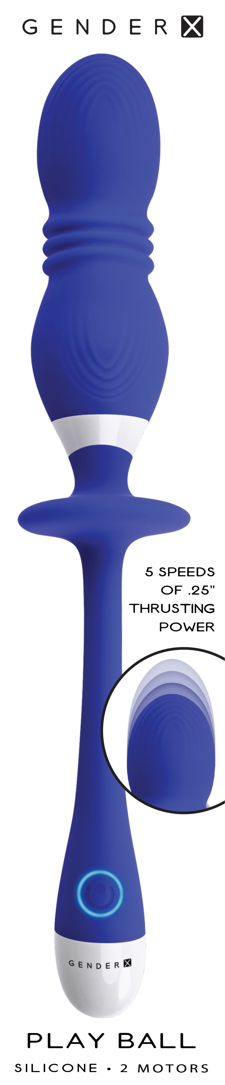 Gender X PLAY BALL - Double Orb Thrusting Vibrator 25 cm > Anal Range > Vibrating Butt Plugs