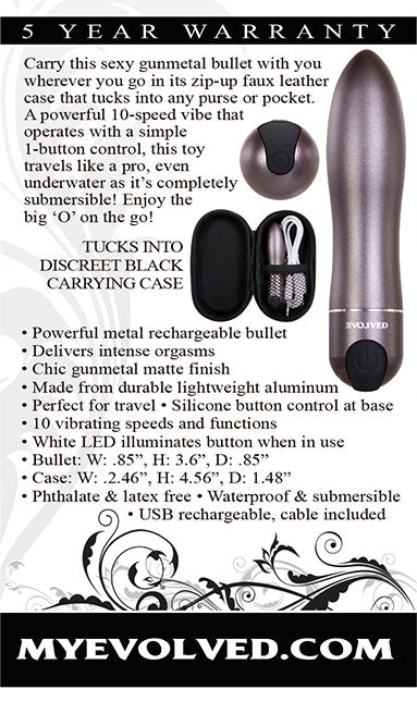 Evolved Travel-Gasm (Gray) – Waterproof Bullet Vibrator Gray > Vibrators > Mini Vibrators