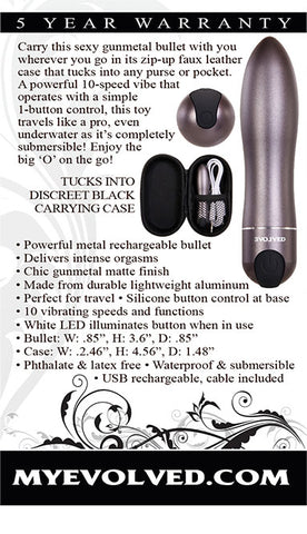 Evolved Travel-Gasm (Gray) – Waterproof Bullet Vibrator Grey > Vibrators > Mini Vibrators