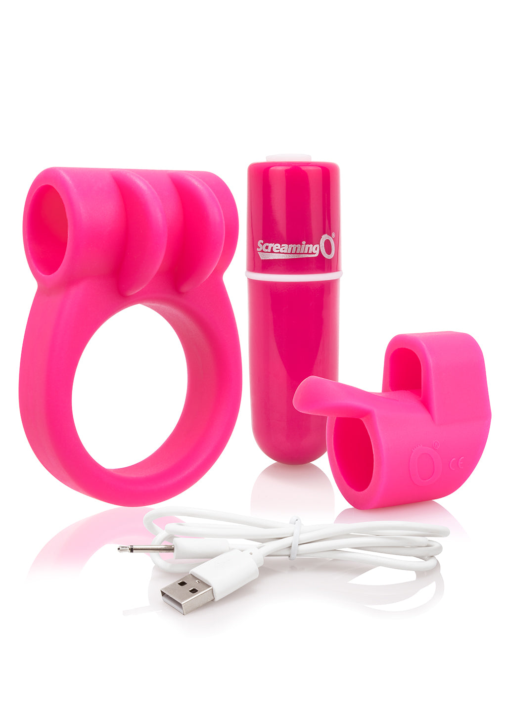 Charged Combo Kit 1 – Body-Safe Silicone Cock Ring and Fingertip Sleeve Kit Secondary image