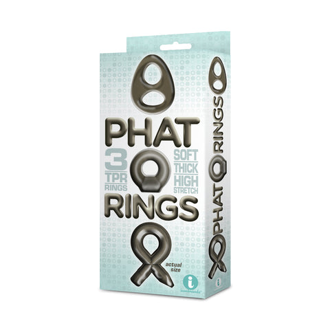The 9s Phat Rings Smoke Cock Rings Set of 3 > Cock Ring > Sets
