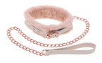 Peach Faux Fur Collar And Leash Set With Rose Gold Luxury > Bondage Gear > Collars & Leashes