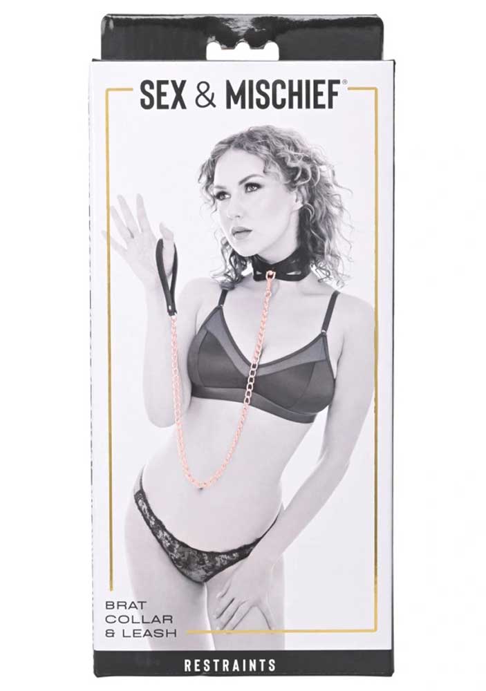 Sex and Mischief Brat Collar and Leash Black Restraint > Bondage Gear > Collars