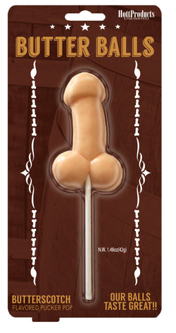 Butterballs Butterscotch Pecker Lollipop – Flavored Edible Beige Party Supplies
