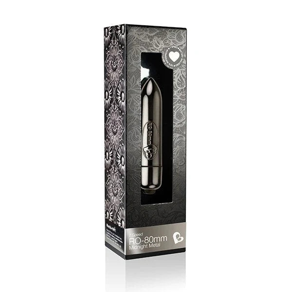 Ro-80mm 7 Speed Midnight Metal Vibrating Bullet 3.25 Inches Black > Vibrators > Mini Vibrators