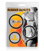 Rubber Donuts (Black) – 3 Pc Phthalate-Free Cock Rings Set Black > Cock Ring > Sets