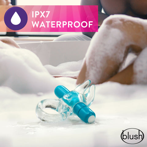 Play With Me Bull Vibrating Cock Ring Blue for Pleasure Blue Cock Rings Vibrating