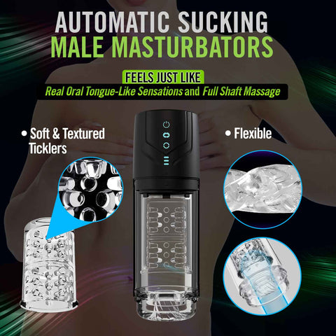 M for Men Whirlwind Pro Black Rechargeable Male Masturbator Strokers - Auto