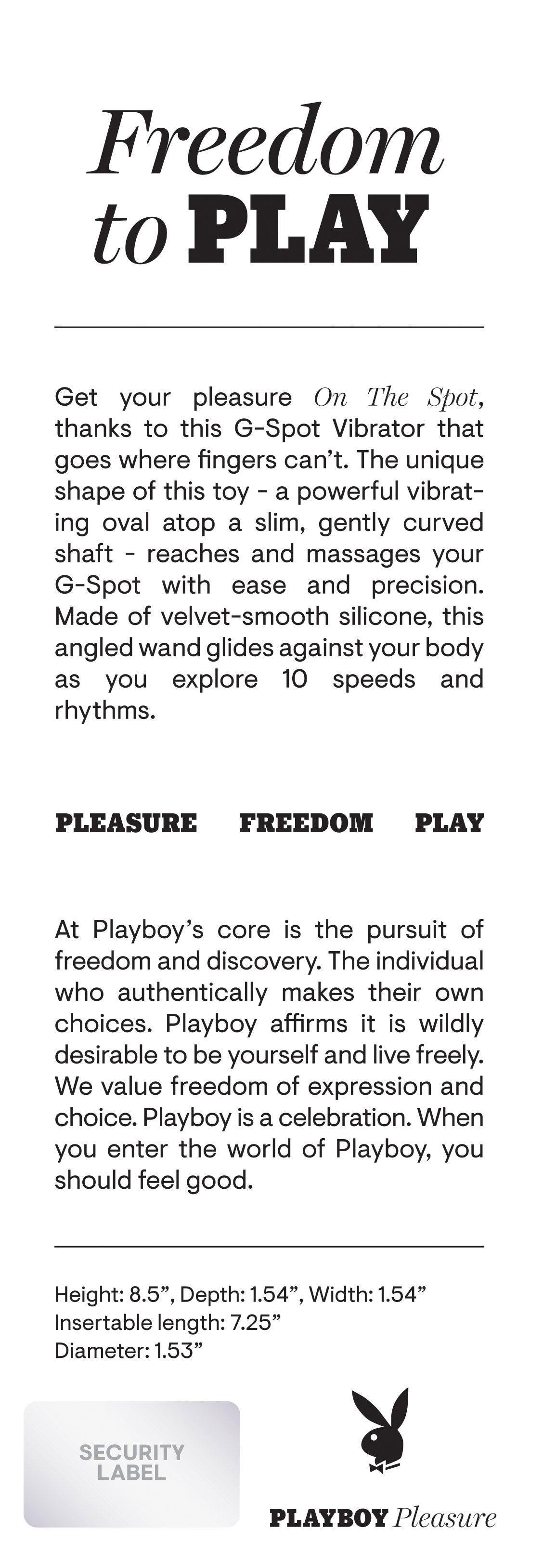 Playboy Pleasure On The Spot G-Spot Vibrator – Compact Powerful Vibrations Adult Toy Blue > Sex Toys For Ladies > G-Spot Vibrators