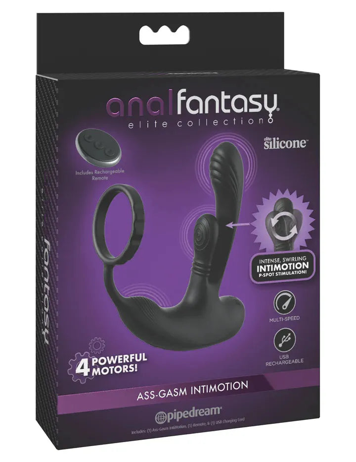 Anal Fantasy Elite Ass Gasm IntiMotion – Advanced Anal Vibrator Black > Anal Range > Prostate Plugs