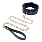 Cougar Fur Collar and Leash Set – Luxury Adjustable Collar and Leash Blue > Bondage Gear > Collars & Leashes