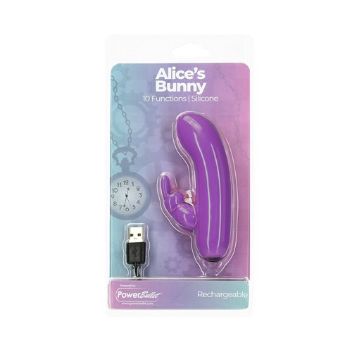 Alices Bunny Rechargeable Bullet w Rabbit Sleeve Purple 4 Inches Default Title BULLETS