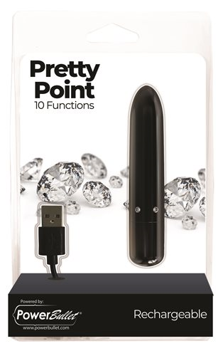 Pretty Point 4in Power Bullet Black Vibrator with 10 Functions > Vibrators > Mini Vibrators