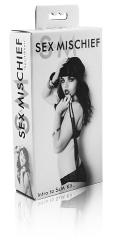 Sex & Mischief 3 Piece Intro to S&M Kit with 40 cm Whip Black Whips & Paddles
