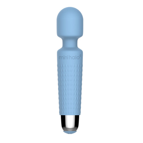Shibari Mini Wand Halo (Powder Blue) – Powerful Wand Massager with 20 Vibration Patterns and Bendable Neck Electric Massager