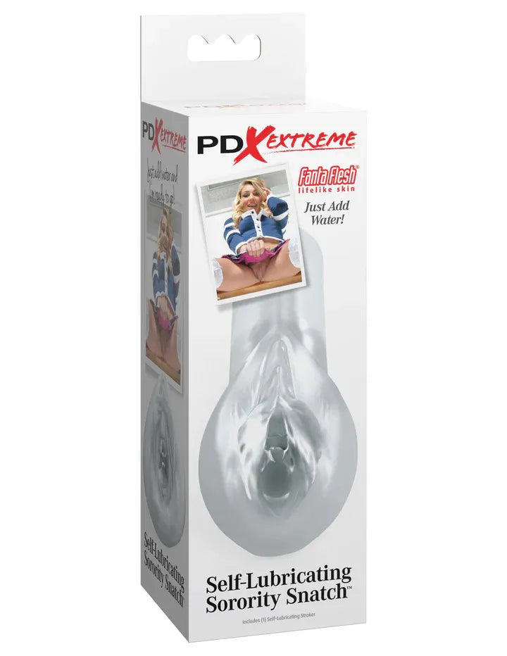 Pdx Extreme Self-Lubricating Sorority Snatch – Self-Lubricating Stroker Clear > Sex Toys For Men > Masturbators > Manual