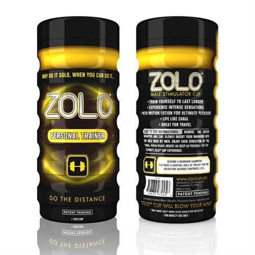 Zolo Personal Trainer Masturbator Cup With Suction Control Yellow > Sex Toys For Men > Masturbators Cup