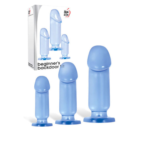 Adam & Eve Beginner's Backdoor Kit - Butt Plugs - Set of 3 Sizes Clear > Anal Range > Butt Plug Kits