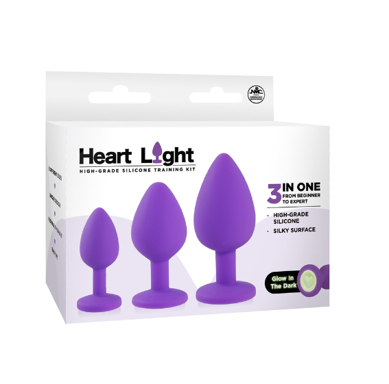 Heart Light Glow in the Dark (Pink) – Silicone Butt Plug 3 Inch > Anal Range > Butt Plug Kits