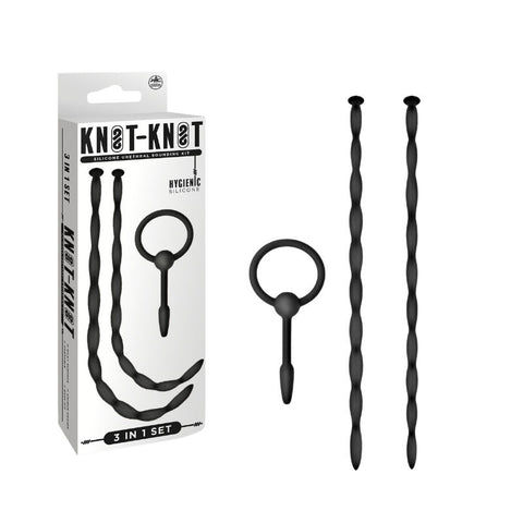 Silicone Urethal Sounding Kit - Twist (Black) Default Title > Sex Toys For Men > Sounding Rods