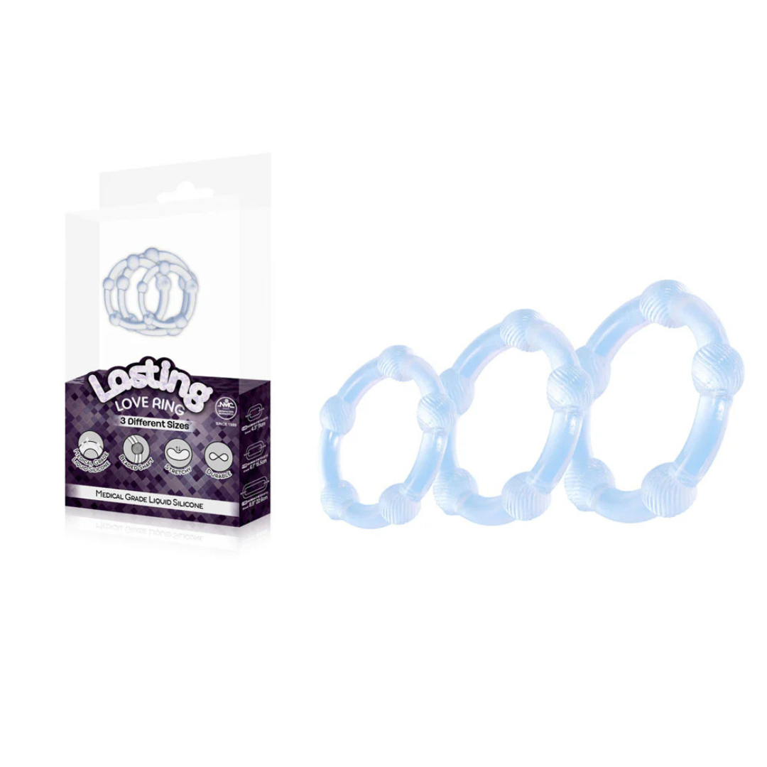 Lasting Love Ring 3 Piece Set - Silicone Cock Rings - Clear Secondary image