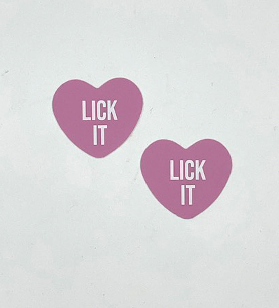 Lick It Love Heart Pasties – Adhesive Fashion Pasties for Raves and Parties Pink > Clothes > Pasties