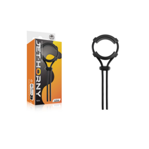 Jet Horny Adjustable Cock Lasso Ring for Enhanced Pleasure and Performance Black COCK RINGS